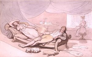 Evde Müzik (kalem ve mürekkep, sulu boya) by Thomas Rowlandson