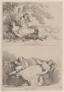 Ülkede Şekerleme, Şehirde Şekerleme, 1785., 1785. by Thomas Rowlandson