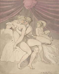 Çıplak Çift Kucaklayan, 1780-1827. by Thomas Rowlandson