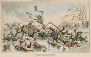 Kırılgan buzda, dönen paten, Kaderin bir aleti olur by Thomas Rowlandson