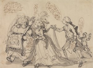 Pitt ve Müttefikleri Naiplik Mücadelesinde by Thomas Rowlandson