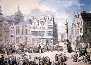 Place de Mer, Anvers by Thomas Rowlandson