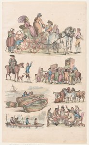 Levha 16, Figürlerin, Manzaraların ve Sığırların Ana Hatları... Öğrenicilerin Kullanımı İçin, Ju..., 1 Haziran 1790. by Thomas Rowlandson