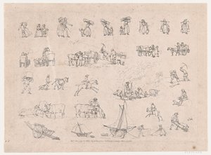 Plaka 2, Figürlerin, Manzaraların ve Sığırların Ana Hatları... Öğrenicilerin Kullanımı İçin, Haziran..., 1 Haziran 1790. by Thomas Rowlandson