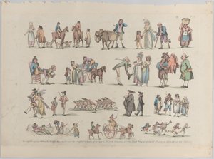 Levha 6, Figürlerin, Manzaraların ve Sığırların Ana Hatları... Öğrenicilerin Kullanımı İçin, Ju..., 20 Haziran 1790. by Thomas Rowlandson