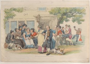 Plaka 6: Ale-House Kapısı, Dünyadan Minyatür, 1816., 1816. by Thomas Rowlandson