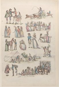 Levha 7, Figürlerin, Manzaraların ve Sığırların Ana Hatları... Öğrenicilerin Kullanımı İçin, Ju..., 27 Haziran 1790. by Thomas Rowlandson