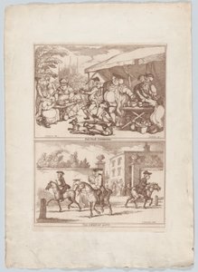 Pot Fair Cambridge ve The College Gate, 1780-90., 1780-90. by Thomas Rowlandson