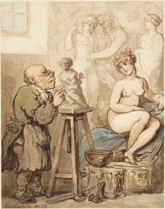 Akademiye Hazırlık—Yaşlı Joseph Nollekens ve Venüs'ü by Thomas Rowlandson