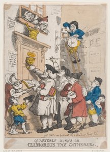 Üç Aylık Dunns veya Clamorous Vergi Toplayıcılar, 3 Şubat 1805., 3 Şubat 1805. by Thomas Rowlandson
