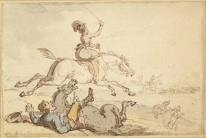 Avda Atılan Binici by Thomas Rowlandson