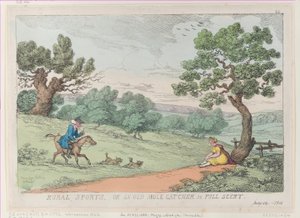 Rural Sports, or an Old Mole Catcher in Full Scent, [1811], yeniden basım, [1811], yeniden basım. by Thomas Rowlandson