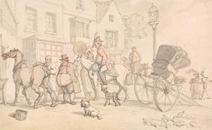 Half-Moon Inn'in dışındaki sahne by Thomas Rowlandson