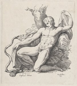 Çıplak Bir Adama Saldıran Yılan, 1799., 1799. by Thomas Rowlandson