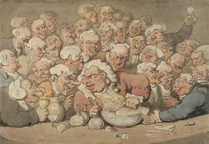 Servis Punch, c.1815-20 (kağıt üzerine kurşun kalem üzerine kalem ve mürekkep ve sulu boya) by Thomas Rowlandson