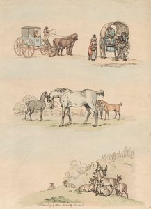 On Altılı Set: Figür ve Manzaraların Ana Hatları by Thomas Rowlandson