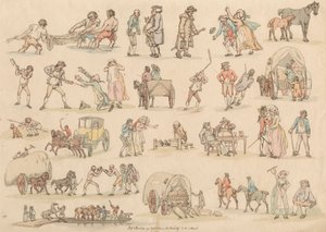 On altılı set: Figürlerin ve Manzaraların Ana Hatları by Thomas Rowlandson