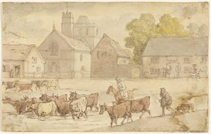 Stanley St. Leonard Kilisesi, Gloucestershire by Thomas Rowlandson