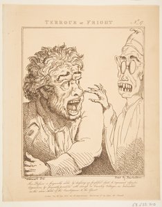 Terör veya Korku Le Brun Travested veya Tutkuların Karikatürleri, 21 Ocak 1800. by Thomas Rowlandson