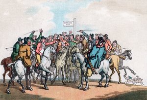 Bahis Postası, Fox Hunting Mizahları, 1799. by Thomas Rowlandson