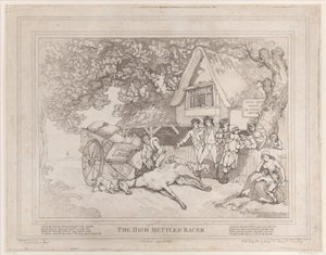 The Life of a Racehorse veya The High-Mettled Racer'dan Araba Atı, 20 Temmuz..., 20 Temmuz 1789 by Thomas Rowlandson