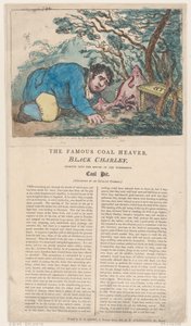 Ünlü Kömür Toplayıcı Kara Charley Harikanın Ağzına Bakıyor ..., 25 Şubat 1805. by Thomas Rowlandson