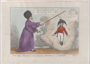 The York Magician, Bir Ufaklığı Kaptana Dönüştürüyor, 25 Şubat 1809., 25 Şubat 1809. by Thomas Rowlandson