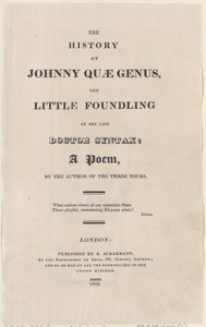 Başlık sayfası, The History of Johnny Quae Genus, The Little Foundling of the Late Docto..., 1822. by Thomas Rowlandson