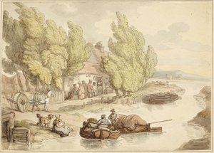 Nehirdeki Köy by Thomas Rowlandson
