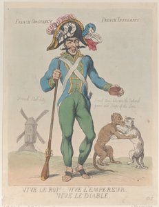 Kralım çok yaşa! Çok yaşa imparator. Yaşasın Şeytan., 12 Nisan 1815., 12 Nisan 1815. by Thomas Rowlandson