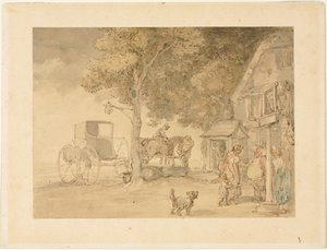 Atları Sulamak. by Thomas Rowlandson
