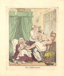 Ayakları bir chiropodist tarafından acı verici bir şekilde tedavi edilen kadın. by Thomas Rowlandson
