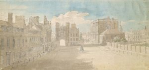 Sağda Whitehall, Holbein Kapısı ve Ziyafet Evi