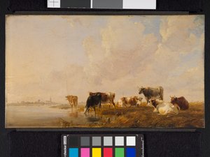 Nehir kenarındaki sığırlar, 1835 by Thomas Sidney Cooper