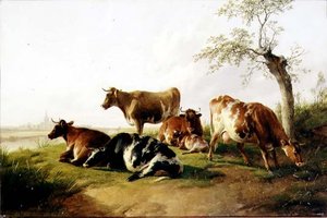 Manzaradaki Sığır by Thomas Sidney Cooper