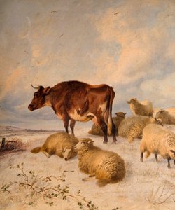 Kar Manzarasında İnekler ve Koyunlar, 1864