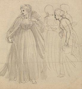 Resim Çalışması - Hizmetçileriyle Bir Prenses by Thomas Stothard