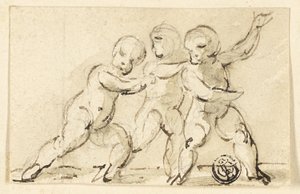 Oyunda Üç Putti by Thomas Stothard