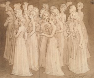 Sola Yürüyen Bir Grupta Yirmi Genç Kız by Thomas Stothard