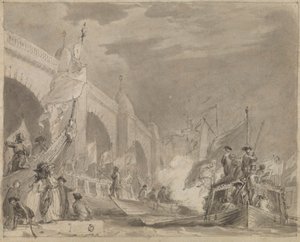 Westminster Köprüsü ve Kraliyet Mavnası (Kraliyet Mavnası ve Westminster) by Thomas Stothard