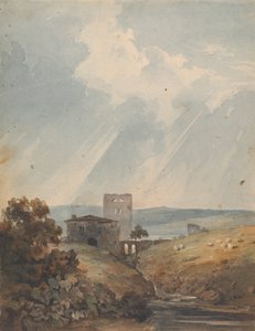 Kale, Tepeler ve Dağlarla Manzara by Thomas Sully