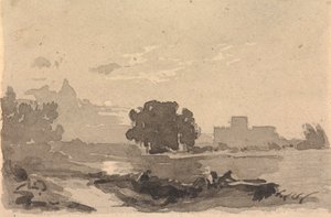 Arka Planda Kale Olan Manzara by Thomas Sully