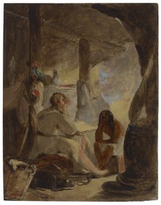 Robinson Crusoe ve Mağarada Cuma, 1856 dolayları by Thomas Sully