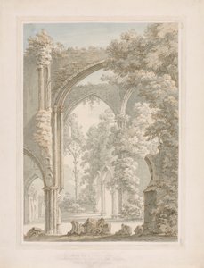 Nave'den Doğu Penceresine bakan Tintern Abbey'nin İç Görünümü by Thomas Sunderland