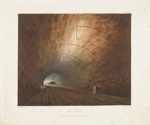 Tünel. Liverpool ve Manchester Demiryolundaki Renkli Manzaralardan, 1831 by Thomas Talbot Bury