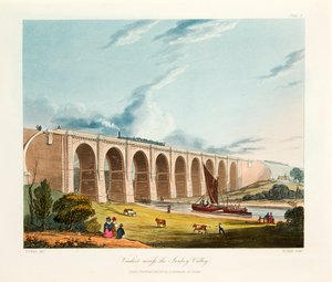 Sankey Vadisi boyunca Viyadük, Warrington, Cheshire, Şubat 1831.