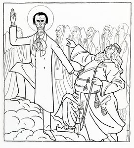 Rudolf Steiner'in karikatürü, 'Simplicissimus'tan illüstrasyon, 20 Nisan 1925'te yayınlandı (litho)