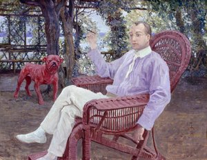 Bahçede Münih yayıncısı Albert Langen by Thomas Theodor Heine