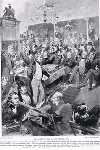 Sir Robert Peel evde, 1846, 'Hutchinson's Story of the British Nation'dan bir çizim, c.1923