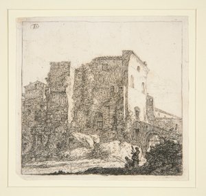 Bir Balıkçı ile Harabeler ile Manzara by Thomas Wijck